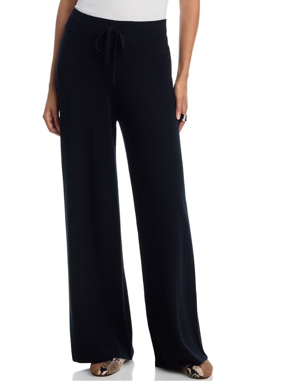 Brand New! Cashmere Wide-Leg Pants with Drawstring Waist